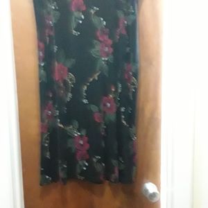 Kathy Ireland Nylon/Spandex black with red flowers